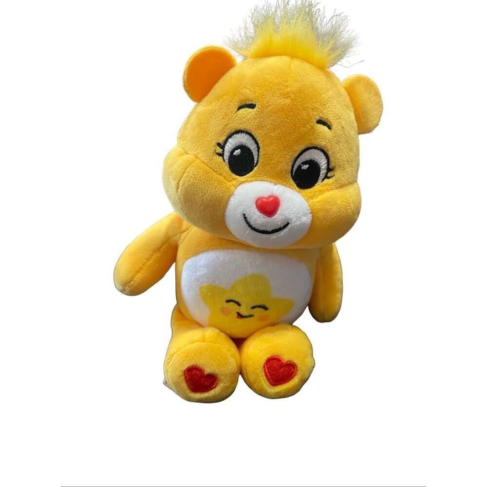 Care Bears Smiling Star Belly Badge Laugh-a-Lot Bear Plush Stuffed Animal 11"